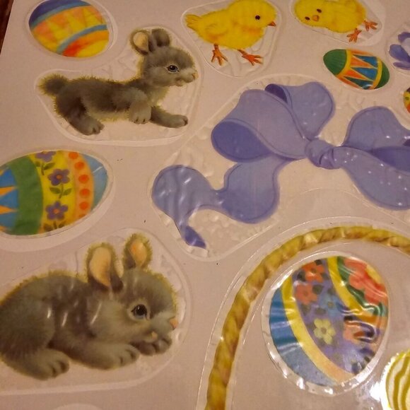 Vintage Eureka Easter Holiday Window Cling Decor Bunny Egg Chic - Picture 4 of 10